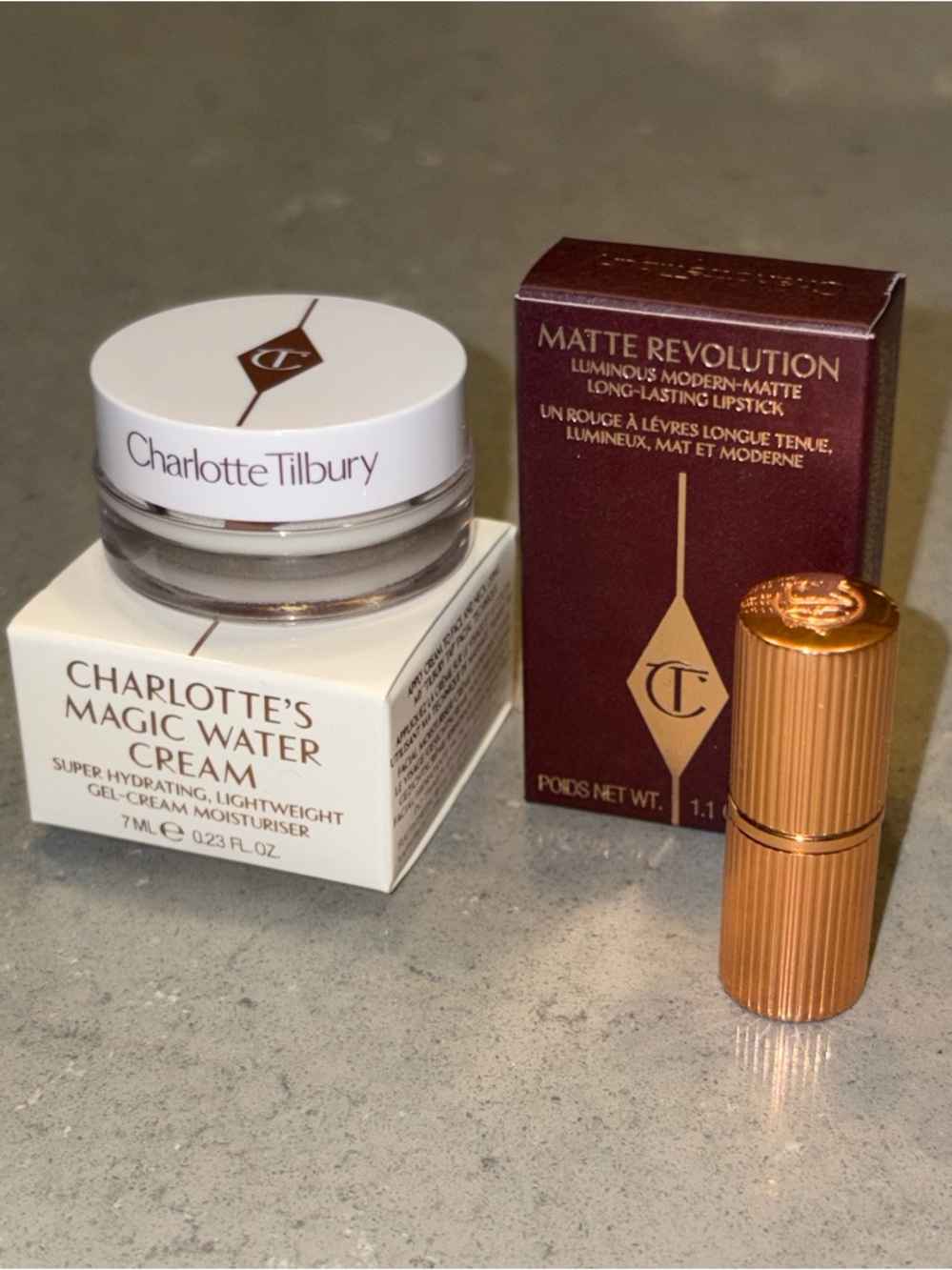 Duo NWT Charlotte Tilbury: Mini Magic Cream & Pillow Talk Lipstick (7ml)